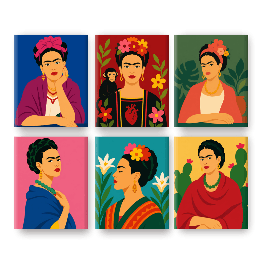 6 Mini Paintings - Frida Forever Set- Paint by Numbers