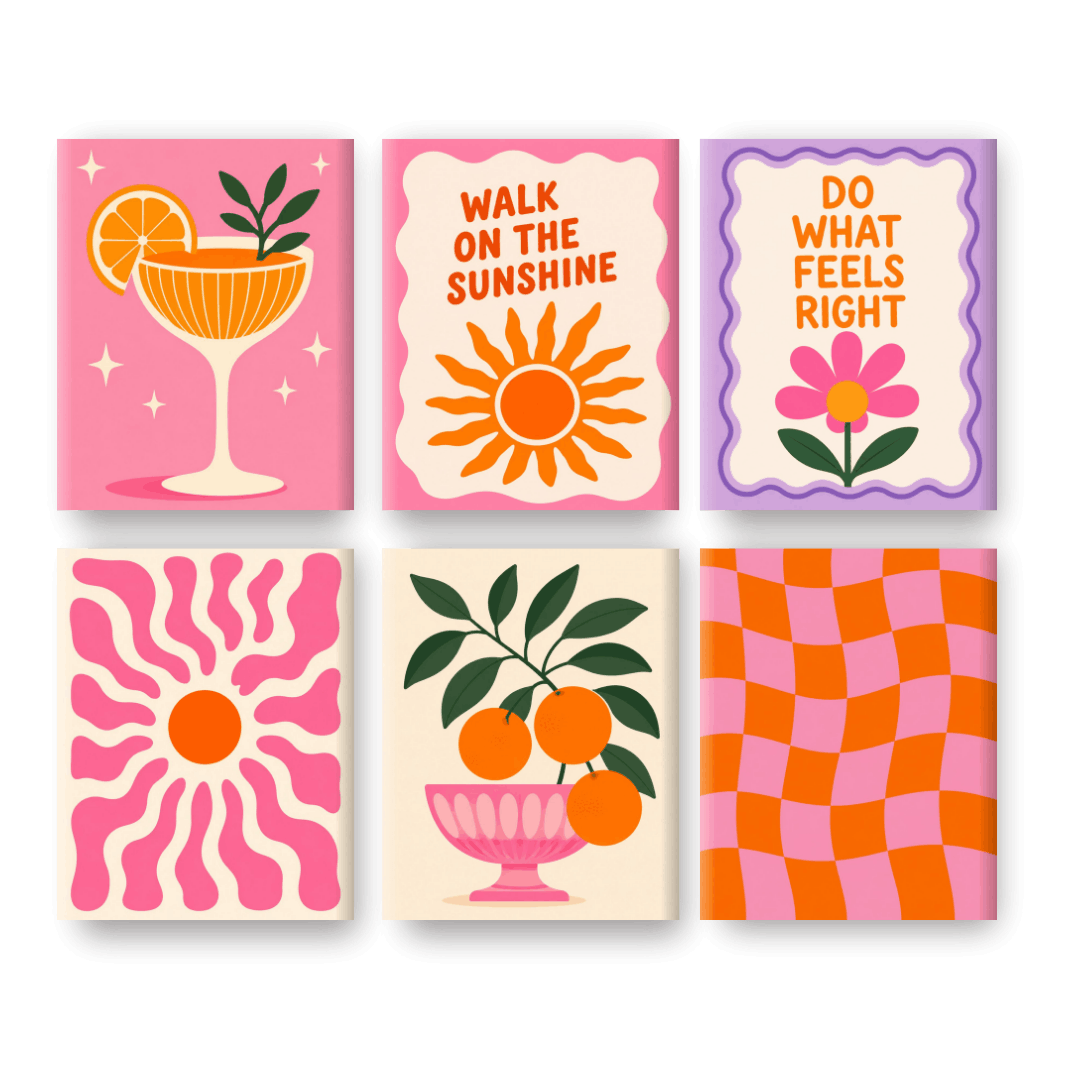 6 Mini Paintings - Hello Sunshine Set - Paint by numbers