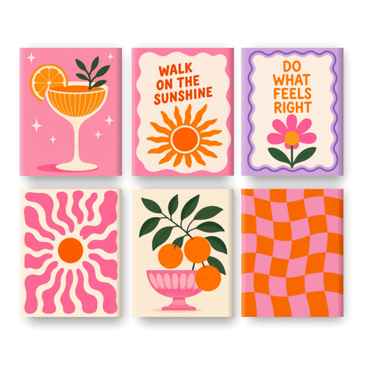 6 Mini-tableaux - Set Bonjour Soleil - Peinture à numéros