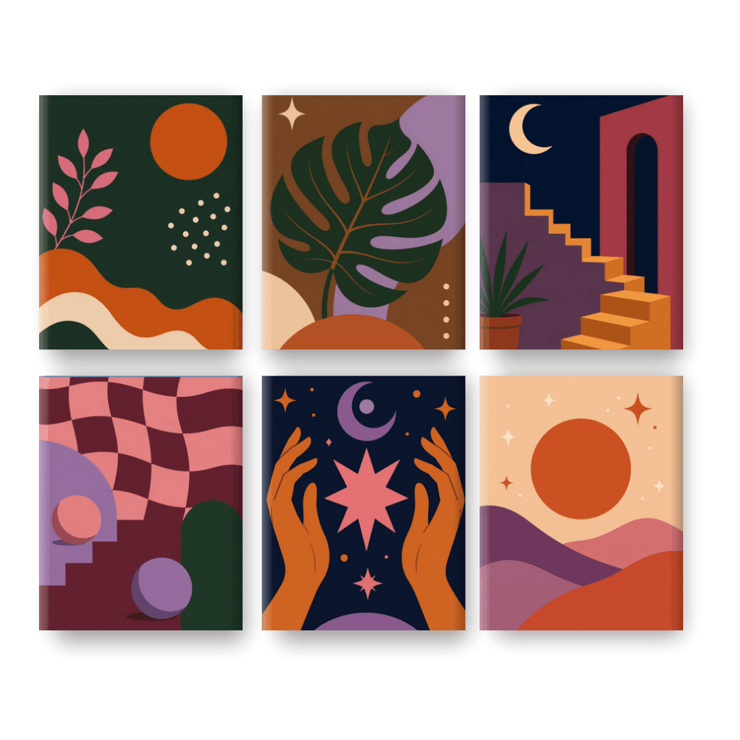 6 Mini Paintings - Midnight Magic Set- Paint by Numbers
