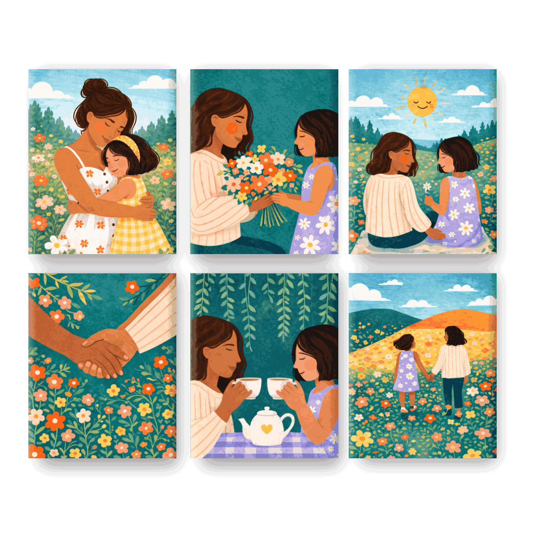 6 Mini Paintings - Moments Together Set- Paint by Numbers
