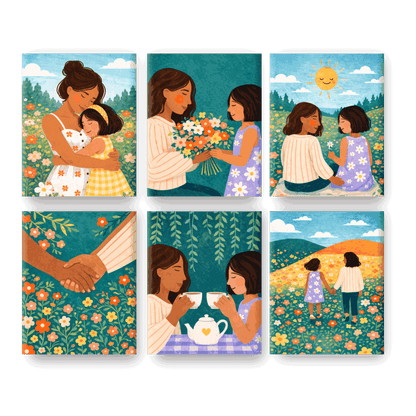 6 Mini Paintings - Moments Together Set- Paint by Numbers