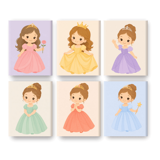 6 Mini Paintings - Little Princess Set- Paint by Numbers