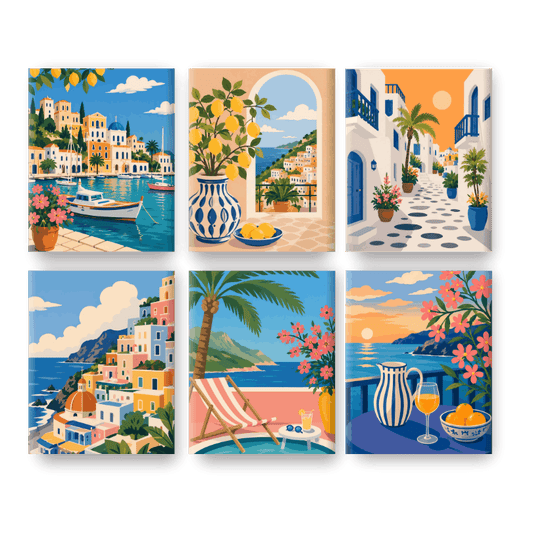 6 Mini Paintings - Mediterranean Dream Set- Paint by Numbers