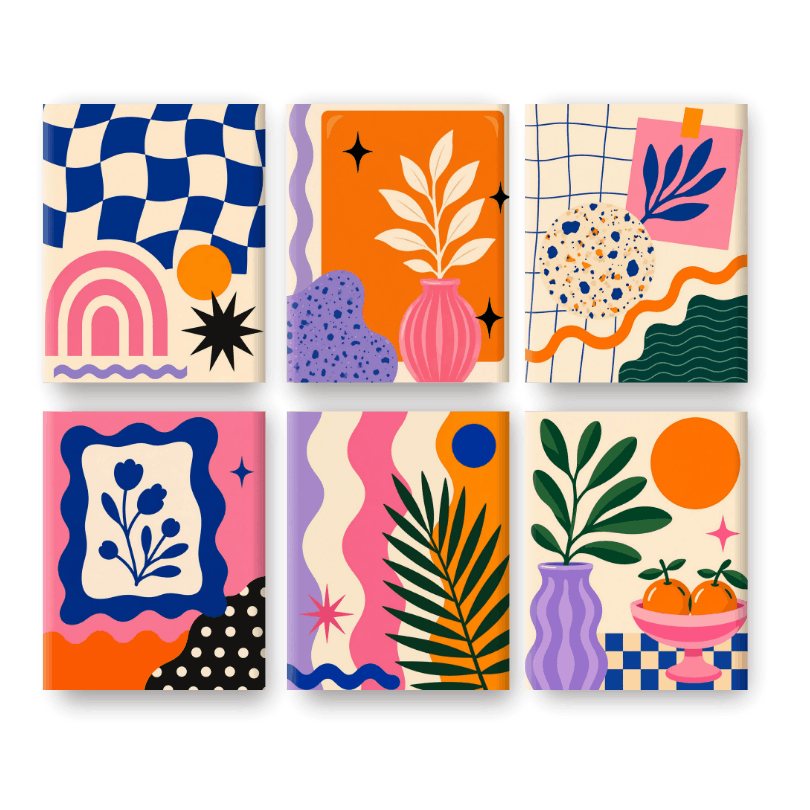 6 Mini Paintings - Bold & Blooming Set- Paint by Numbers