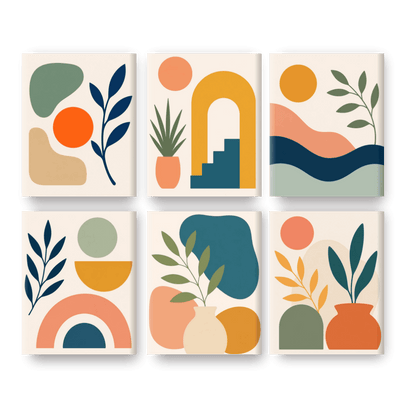 6 Mini Paintings - Boho Landscapes Set- Paint by Numbers