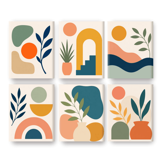 6 Mini Paintings - Boho Landscapes Set- Paint by Numbers