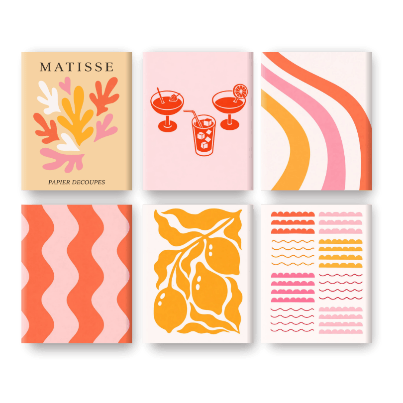 6 Mini Paintings - Modern Summer Set- Paint by Numbers