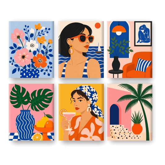 6 Mini Paintings - Sun-Kissed Set- Paint by Numbers