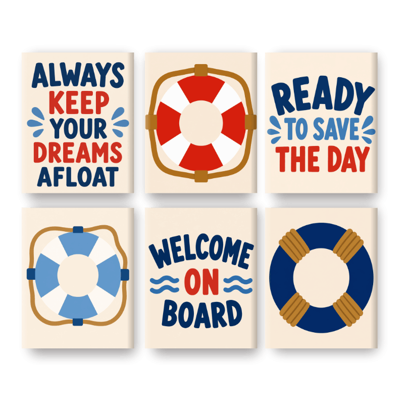 6 Mini Paintings - Life Savers Set- Paint by Numbers