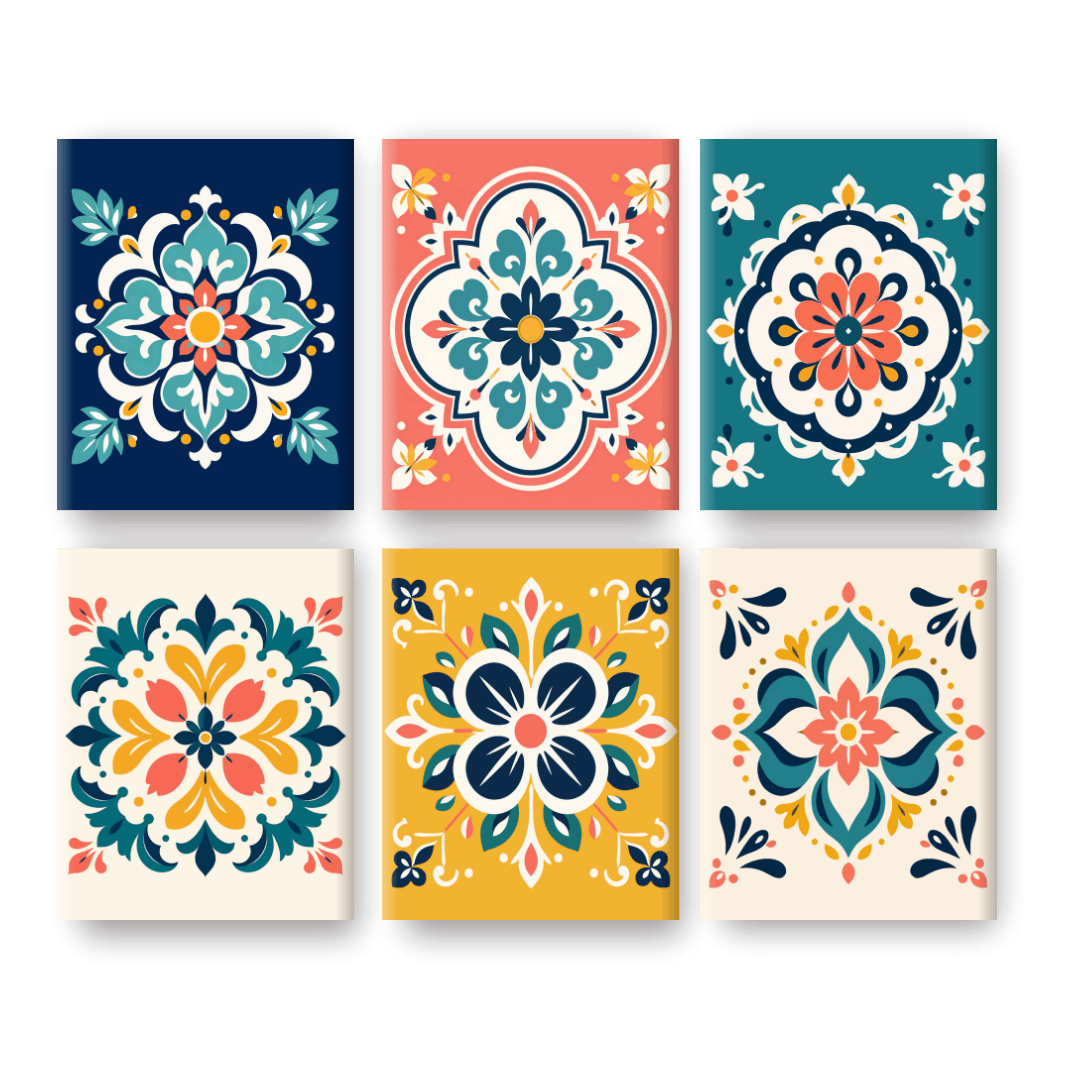 6 Mini Paintings - Mandala Art Set - Paint by numbers