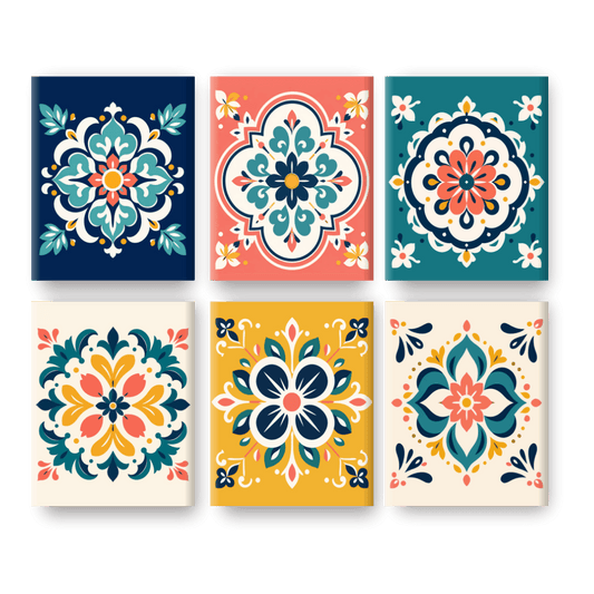 6 Mini Quadri - Set Arte Mandala- Dipingi con i numeri