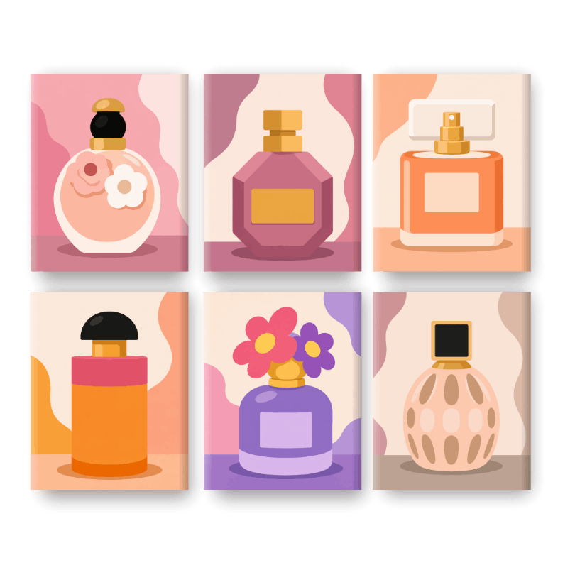 6 Mini Paintings - Fragrance Affair Set- Paint by Numbers