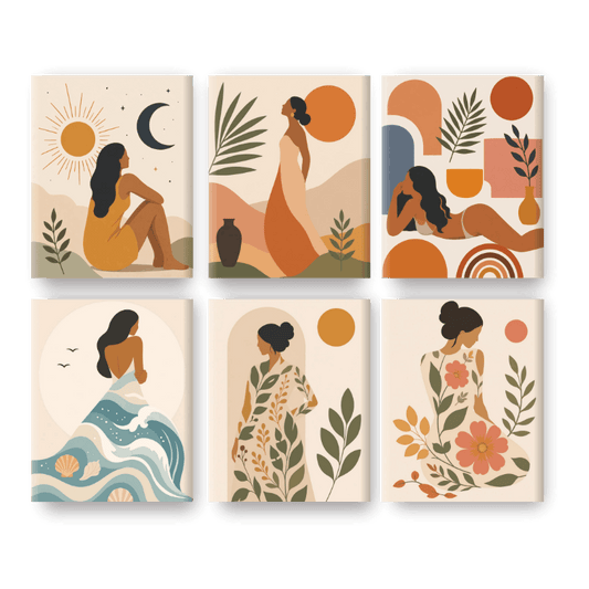 6 Mini Quadri - Natural Beauty Set- Dipingi con i numeri