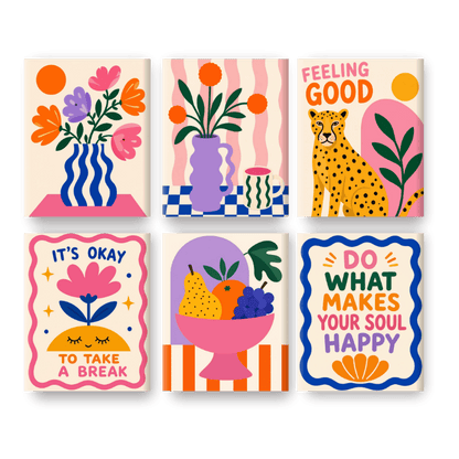 6 Mini Paintings - Good Feeling Set- Paint by Numbers
