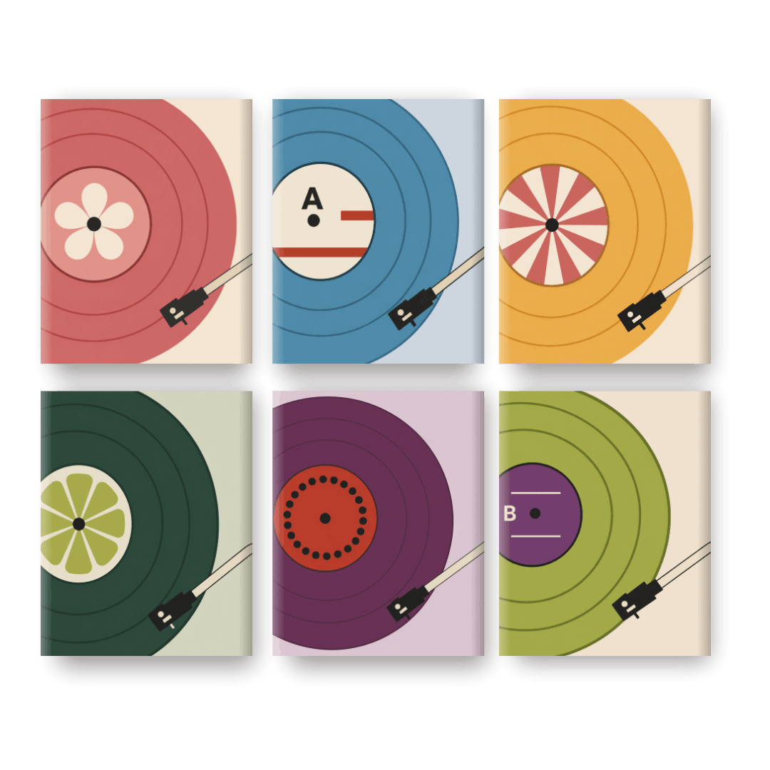 6 Mini Paintings - Mini Vinyl Records Set- Paint by Numbers