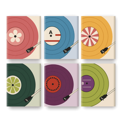 6 Mini Paintings - Mini Vinyl Records Set- Paint by Numbers