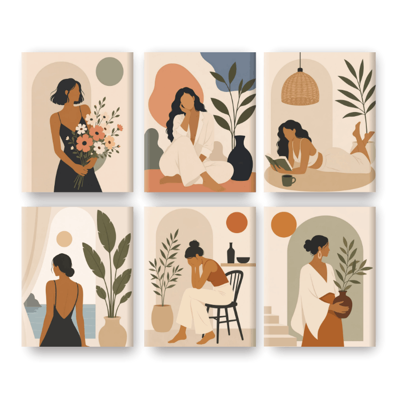 6 Mini Paintings - Slow Life Set- Paint by Numbers