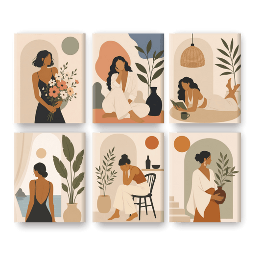 6 Mini Paintings - Slow Life Set- Paint by Numbers