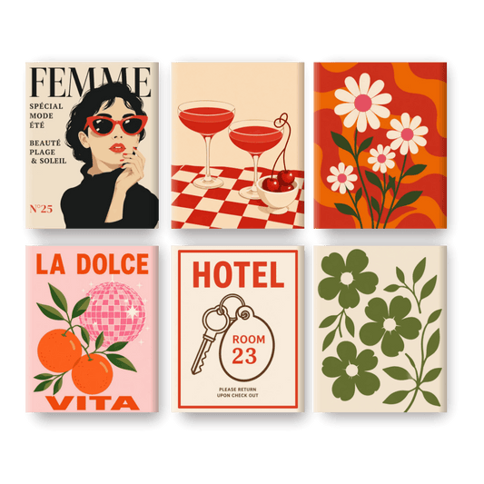 6 Mini Paintings - Joie de Vivre Set- Paint by Numbers