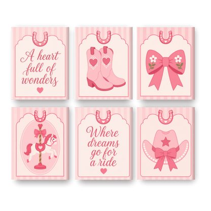 6 Mini Paintings - Cowgirl Set- Paint by Numbers