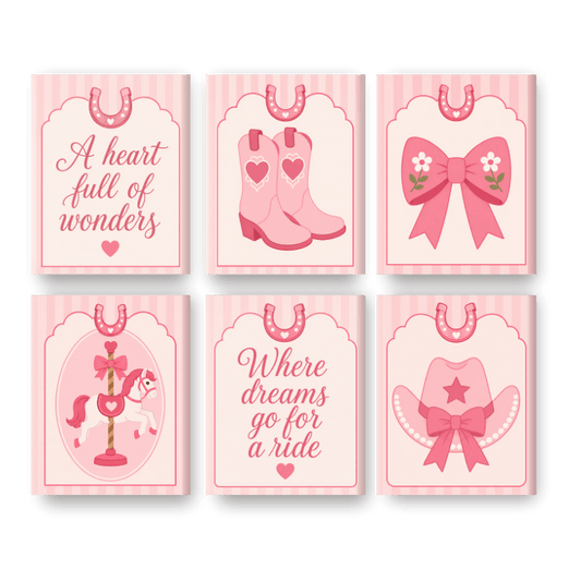 6 Mini Paintings - Cowgirl Set- Paint by Numbers