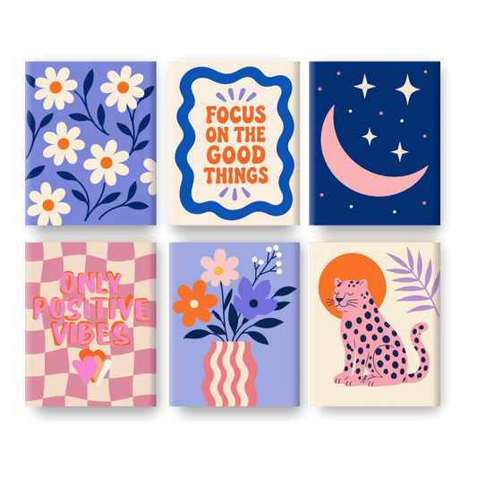 6 Mini Paintings - Positive Vibe Set- Paint by Numbers