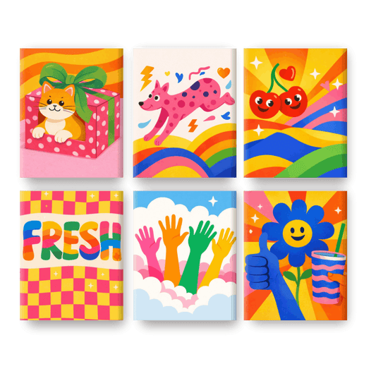6 Mini Paintings - Rainbow Pop Set- Paint by Numbers