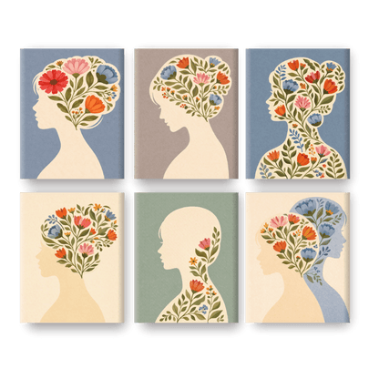 6 Mini Paintings - Flower Mind Set- Paint by Numbers