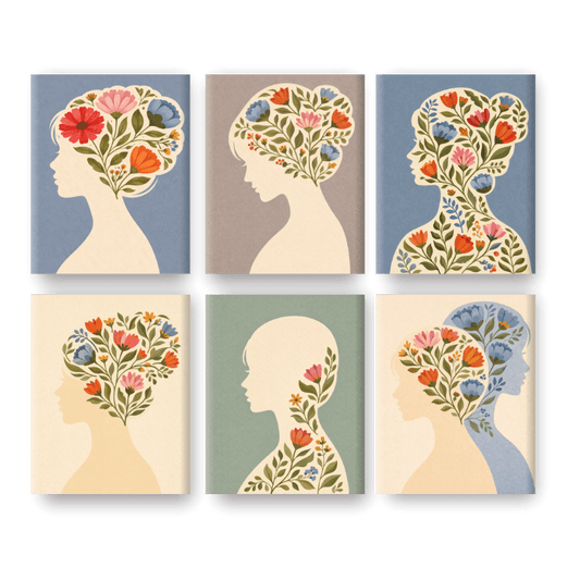 6 Mini Paintings - Flower Mind Set- Paint by Numbers
