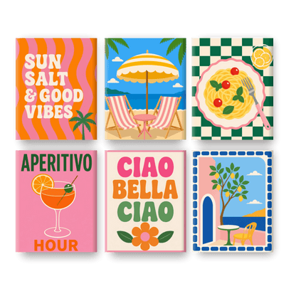 6 Mini Paintings - Amalfi Escape Set- Paint by Numbers
