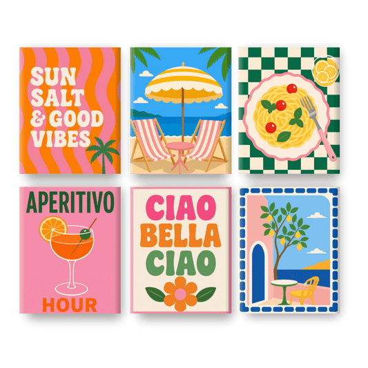 6 Mini Paintings - Amalfi Escape Set- Paint by Numbers