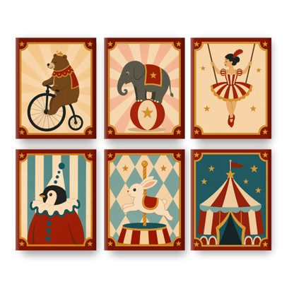 6 Mini Paintings - Circus Set- Paint by Numbers
