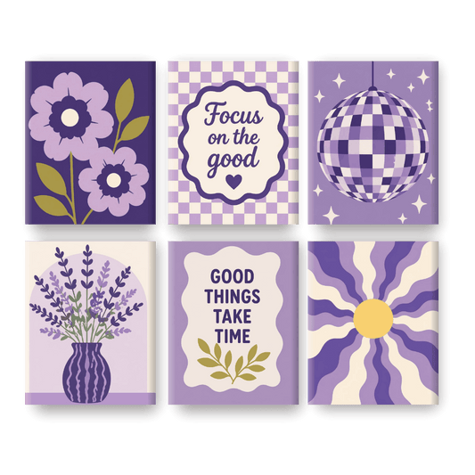 6 Mini Paintings - Lavender Dreams Set- Paint by Numbers