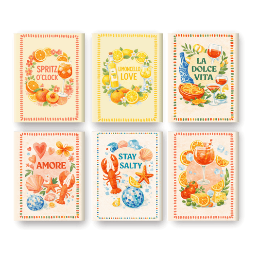 6 Mini Paintings - Limoncello & Aperol Set- Paint by Numbers