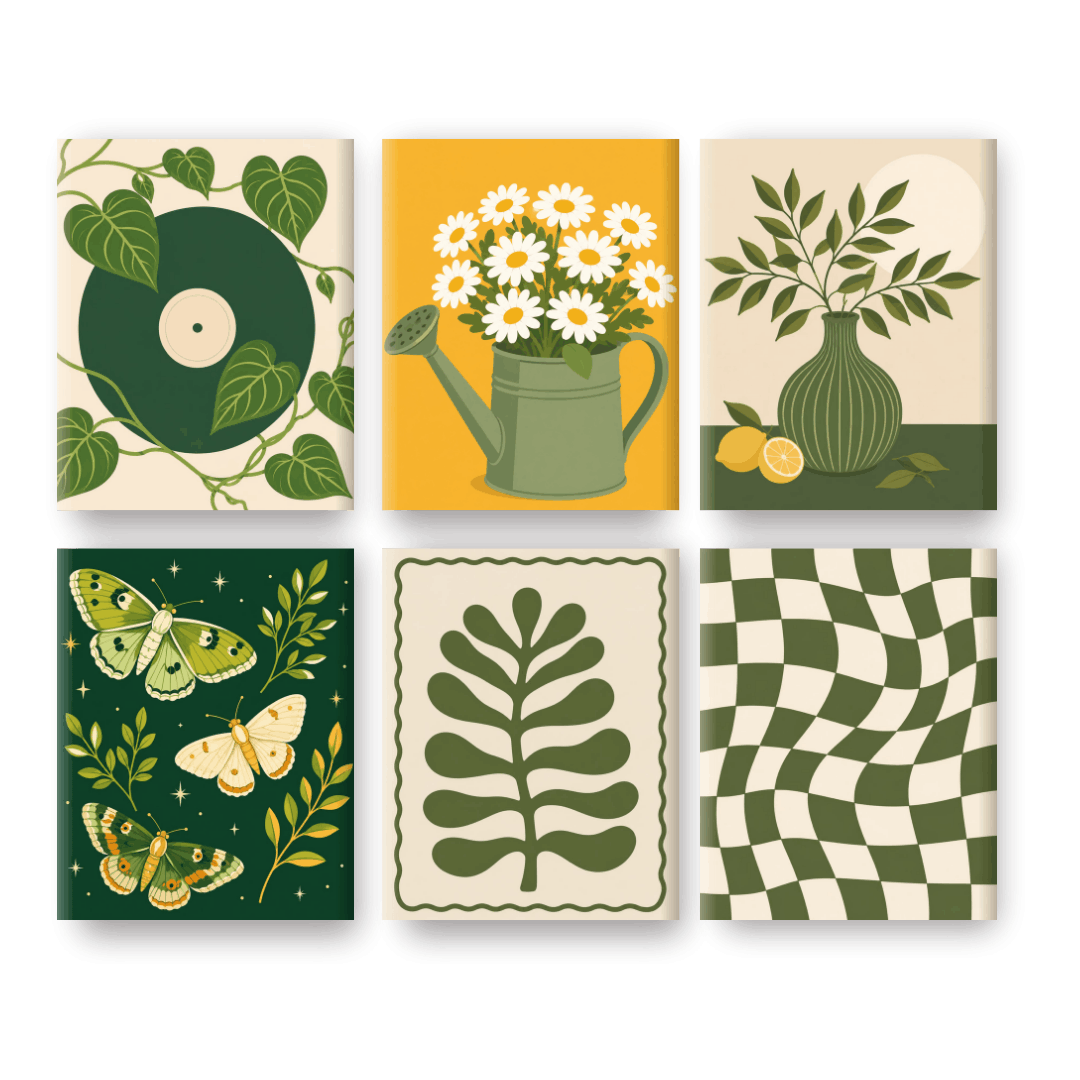 6 Mini Paintings - Moonlit Garden Set- Paint by Numbers