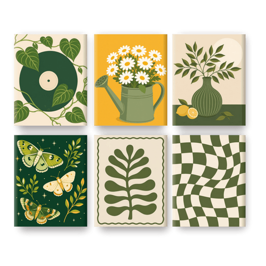 6 Mini Paintings - Moonlit Garden Set- Paint by Numbers