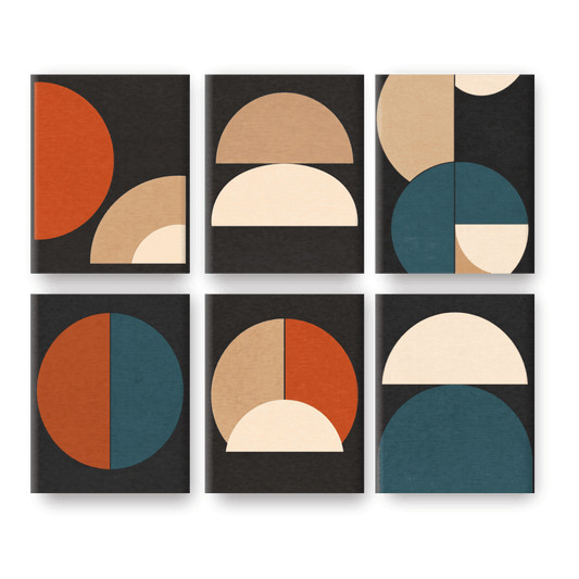6 Mini Paintings - Modern Shapes Set- Paint by Numbers