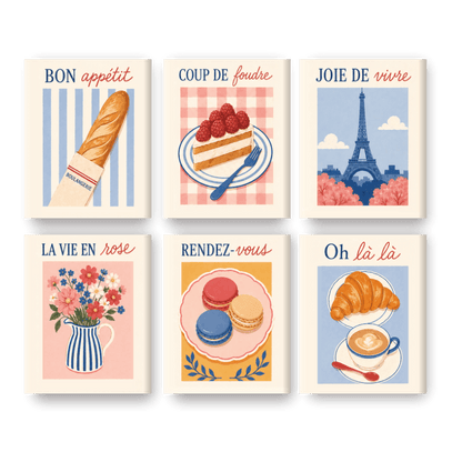 6 Mini Paintings - La Vie en Rose Set- Paint by Numbers