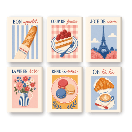 6 Mini Paintings - La Vie en Rose Set- Paint by Numbers