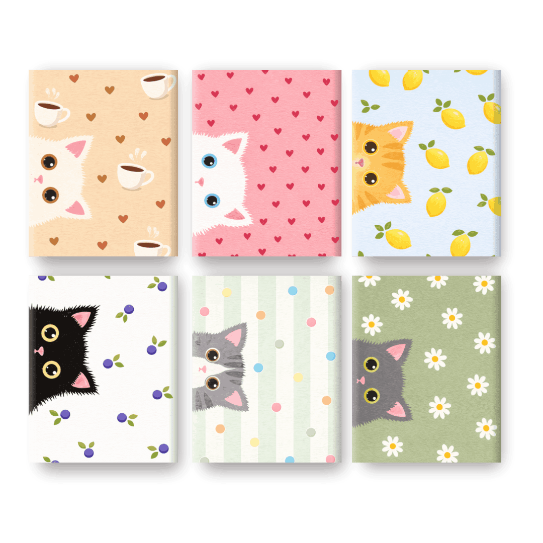 6 Mini Paintings - Curious Cats Set- Paint by Numbers