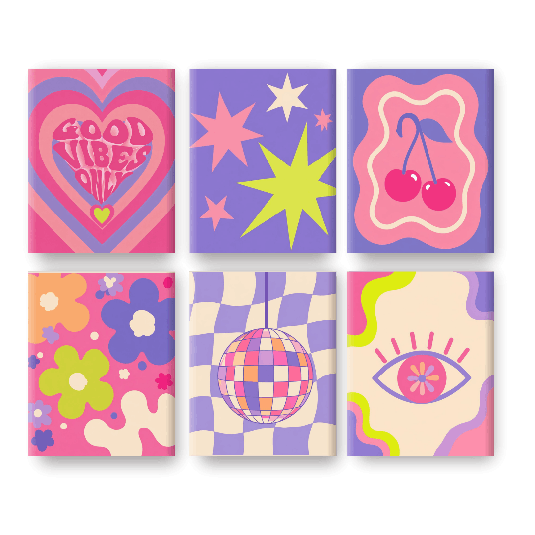 6 Mini Paintings - Cherry Disco Set- Paint by Numbers