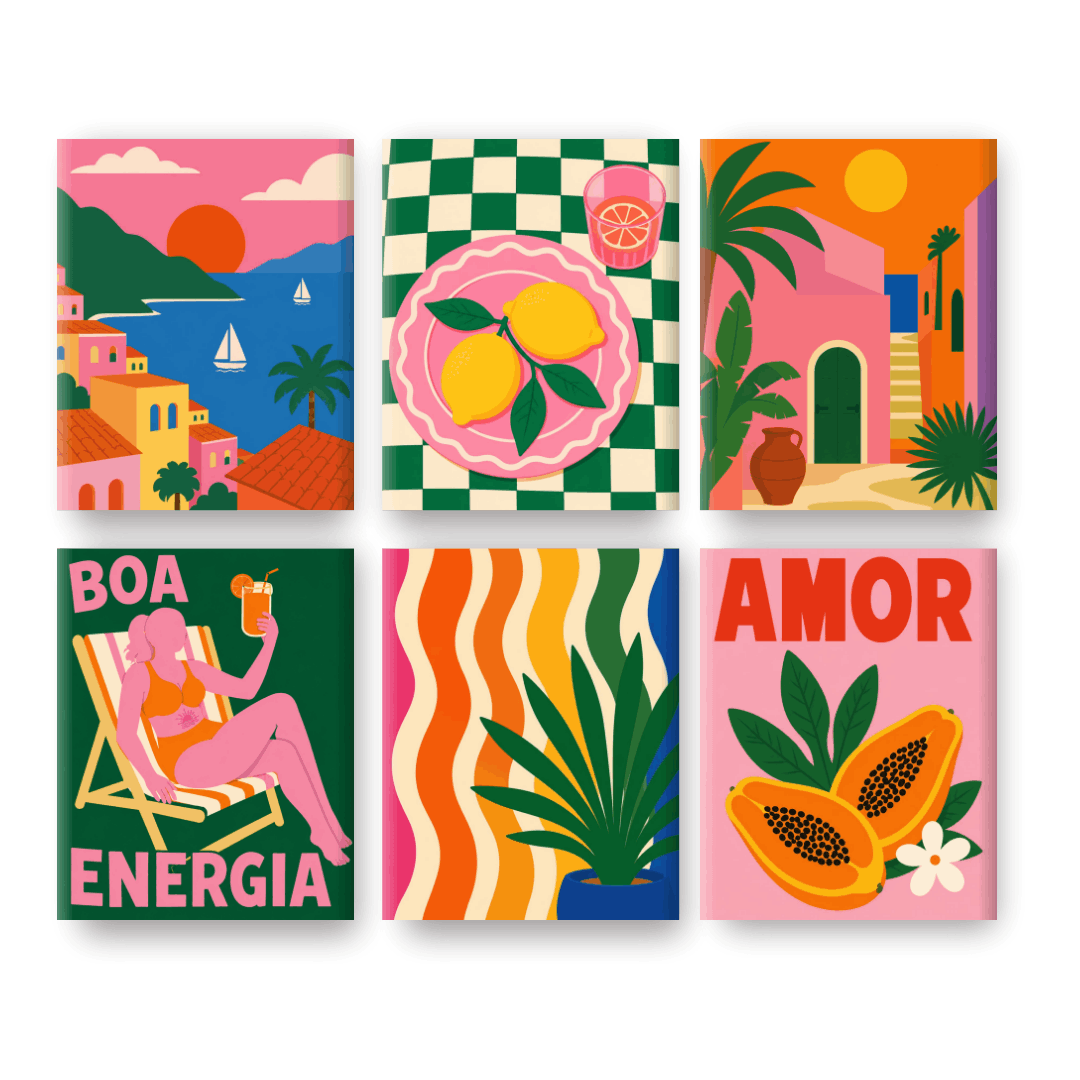 6 Mini Paintings - Riviera Dreams Set- Paint by Numbers