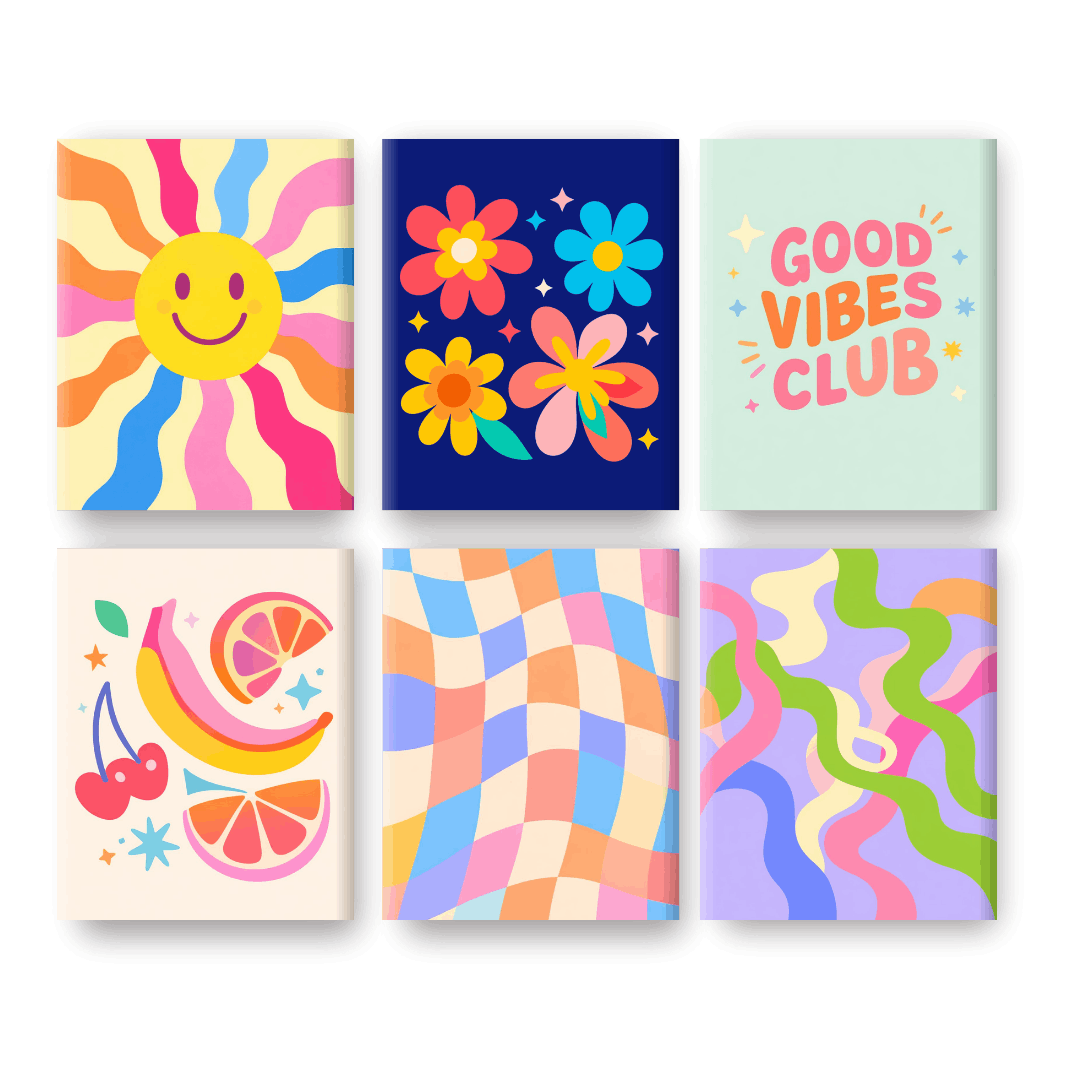 6 Mini Paintings - Smiley Sunshine Set- Paint by Numbers