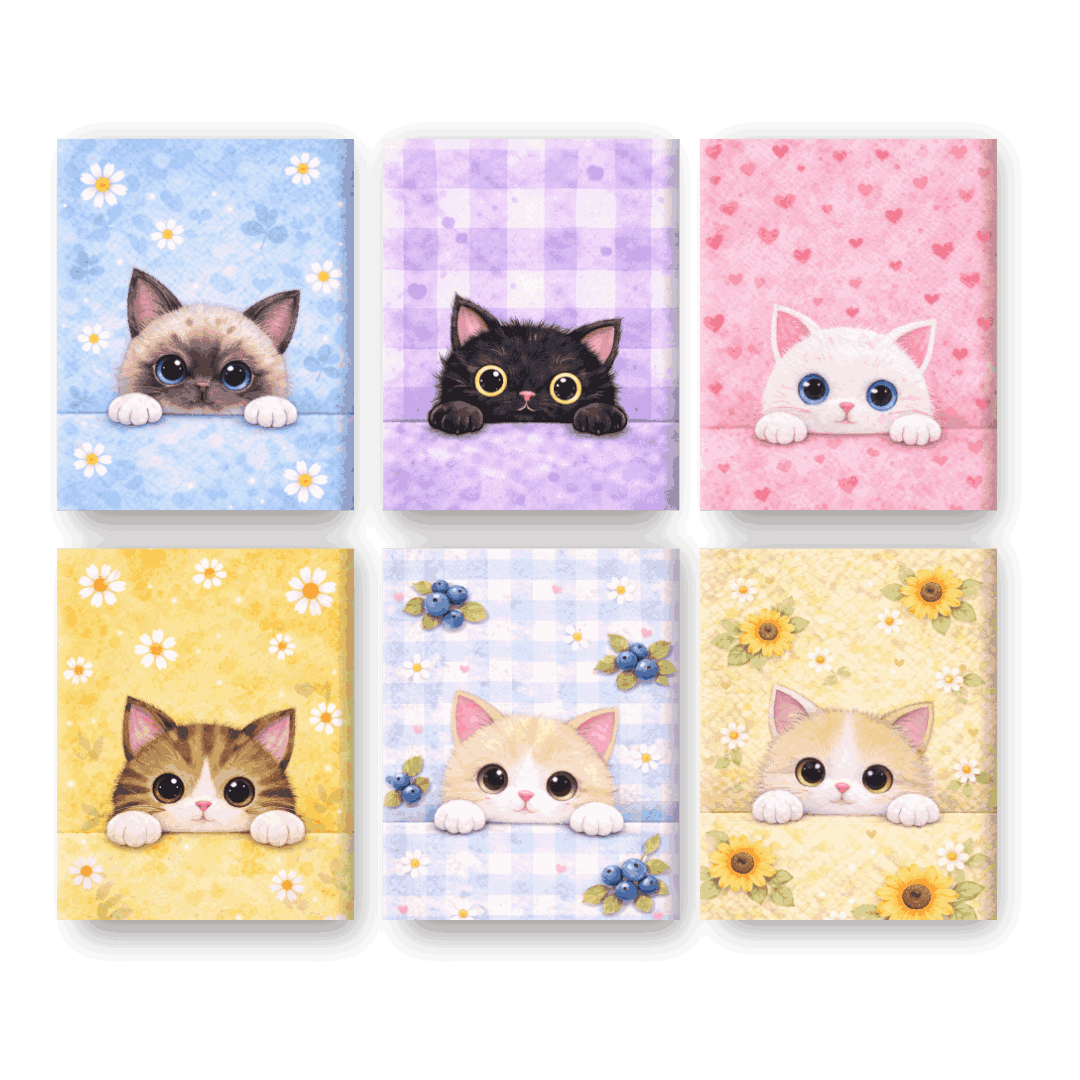 6 Mini Paintings - Curious Kittens Set- Paint by Numbers