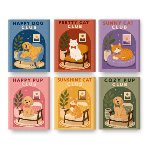 6 Mini Paintings - Dogs & Cats Club Set- Paint by Numbers