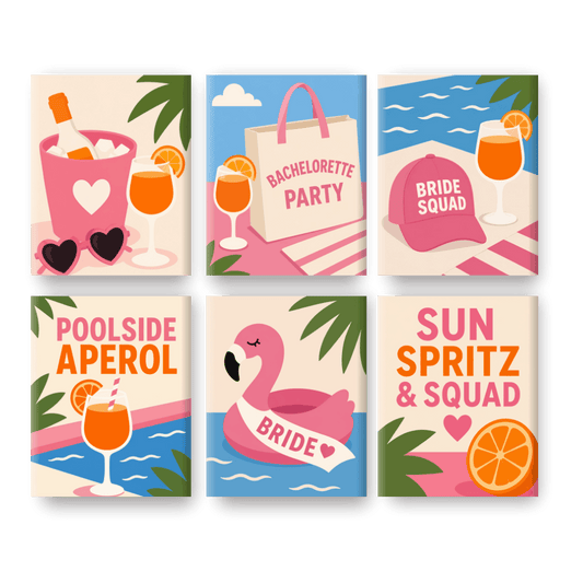 6 Mini Paintings - Aperol Bachelorette Set- Paint by Numbers