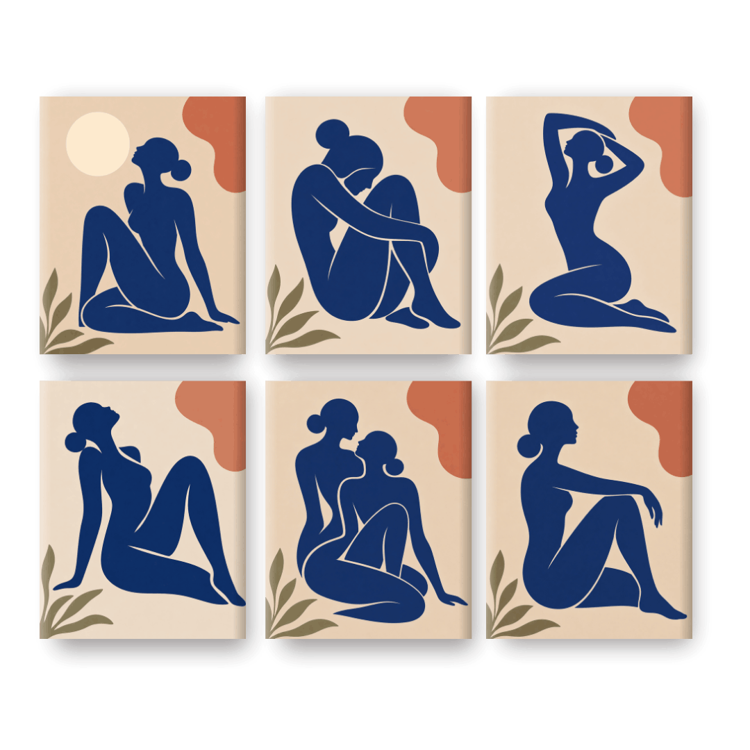 6 Mini Paintings - La Femme Set- Paint by Numbers