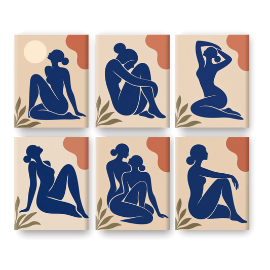 6 Mini Paintings - La Femme Set- Paint by Numbers