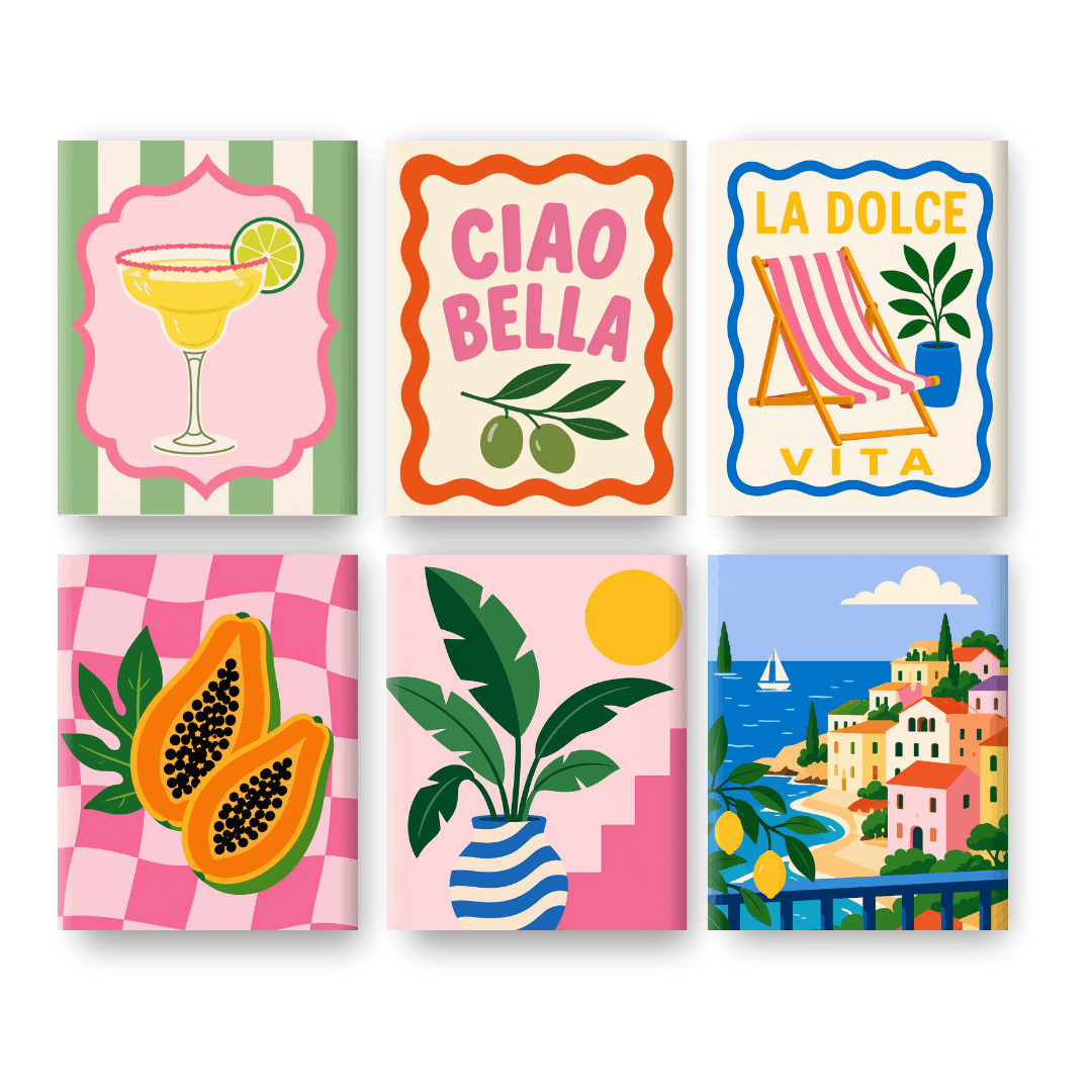 6 Mini Paintings - La Dolce Vita Moments Set- Paint by Numbers